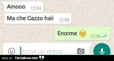 Amooo ma che cazzo hai? Enorme