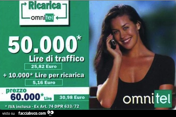 Ricarica Omnitel da 50.000 lire