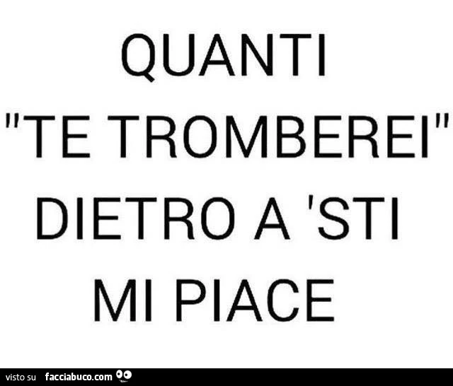 Quanti te tromberei dietro a sti mi piace