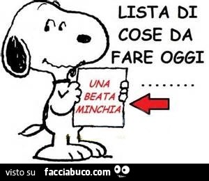 Lista di cose da fare oggi: una beata minchia