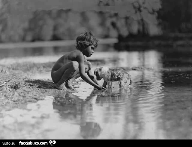 Bimbo lava la scimmietta in acqua