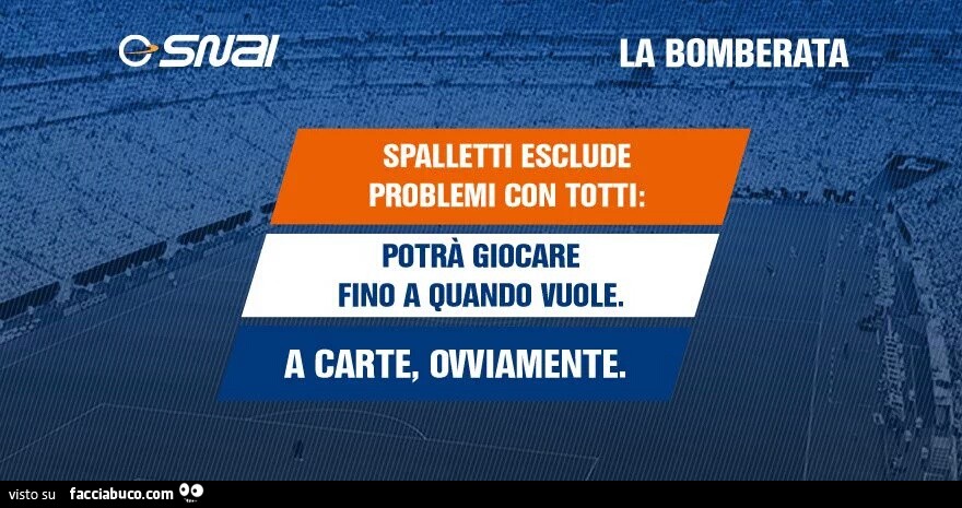 Spalletti esclude problemi con Totti. Potrà giocare fino a quando vuole. A carte, ovviamente