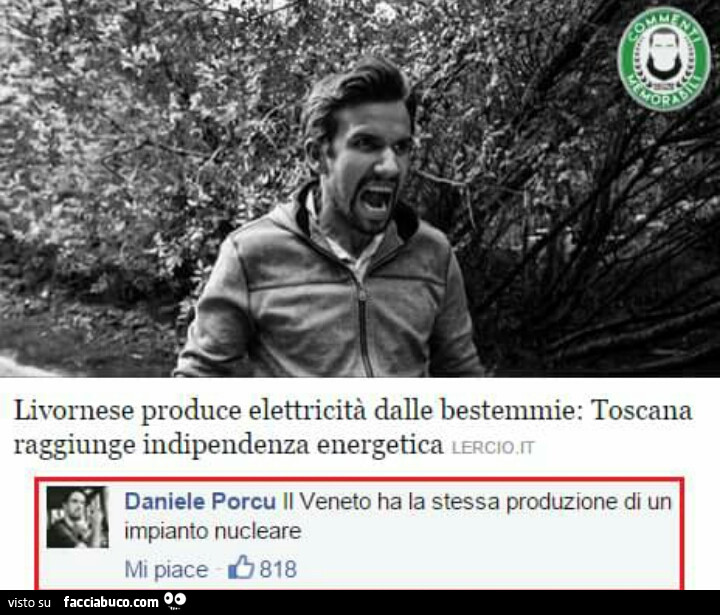 Livornese produce elettricità dalle bestemmie: Toscana raggiunge indipendenza energetica. Il Veneto ha la stessa produzione di un impianto nucleare