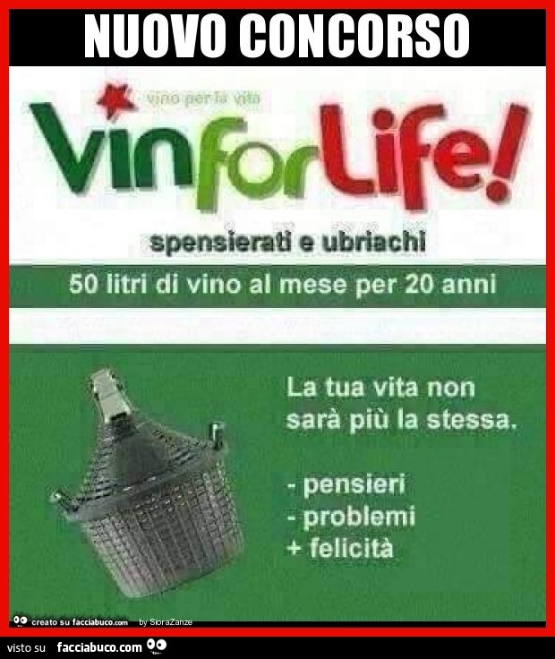 Nuovo concorso: Vin for life
