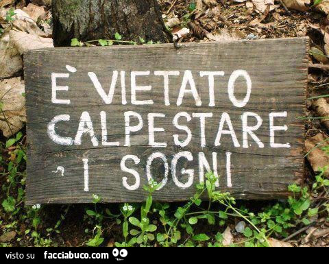 È vietato calpestare i sogni