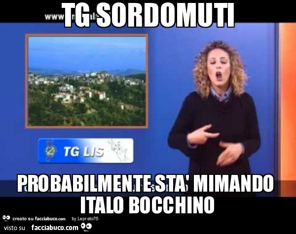 Tg sordomuti. Probabilmente stà mimando Italo Bocchino