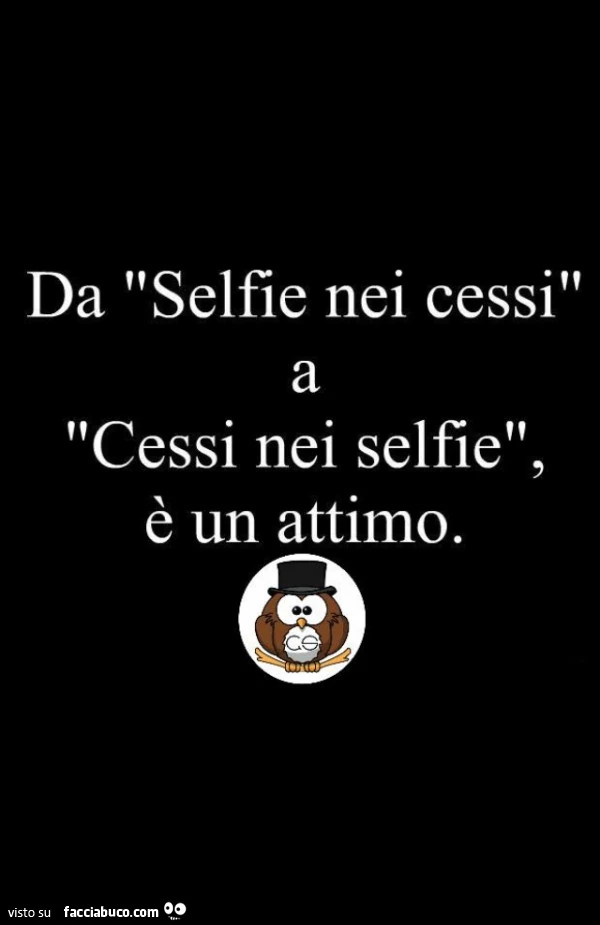Da Selfie nei cessi a cessi nei selfie è un attimo