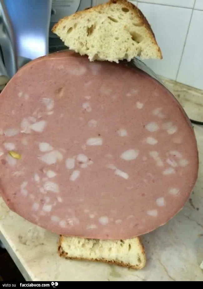 Mortadellona in mezzo a due fette di pane