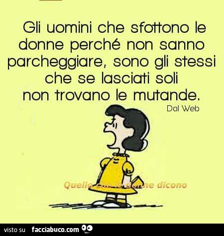 Gli uomini che sfottono le donne perchè non sanno parcheggiare, sono gli stessi che se lasciati soli non trovano le mutande