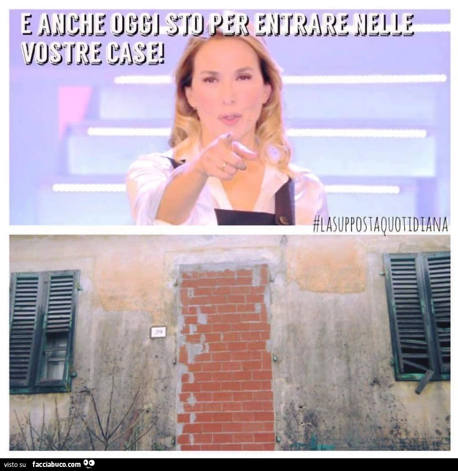 E anche oggi sto per entrare nelle vostre casa! Porta murata