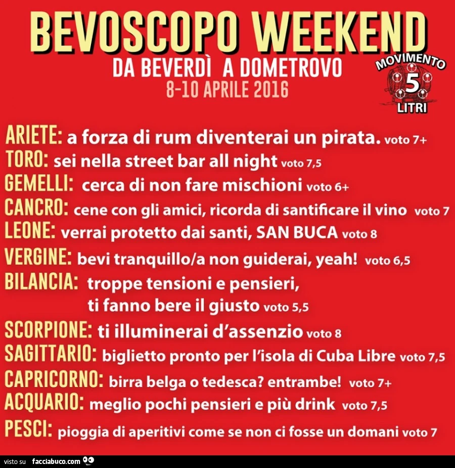 Bevoscopo Weekend da beverdì a dometrovo