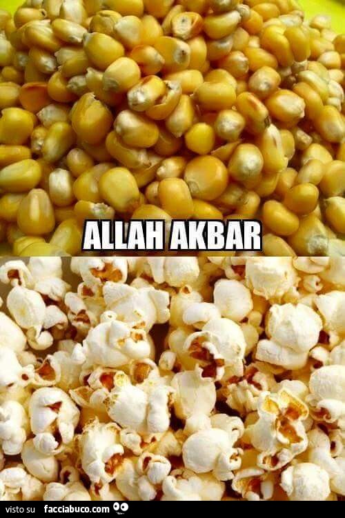 Il mais si trasforma in Pop Corn. Allah Akbar