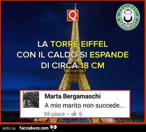 La Torre Eiffel Con Il Caldo Si Espande Di Circa 18 Cm A Mio Marito Non Succede Condiviso Da Poeta Stralunato Facciabuco Com