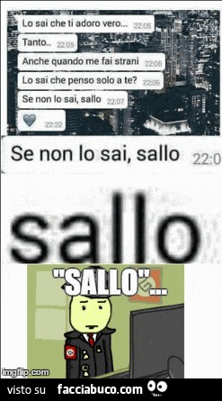 Lo sai che ti adoro vero… Lo sai che penso solo a te? Se non lo sai, sallo