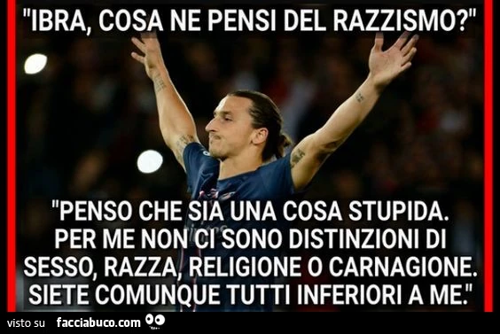 Ibra cosa ne pensi del razzismo?