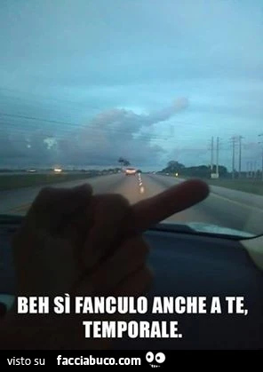 Beh sì fanculo anche a te, temporale