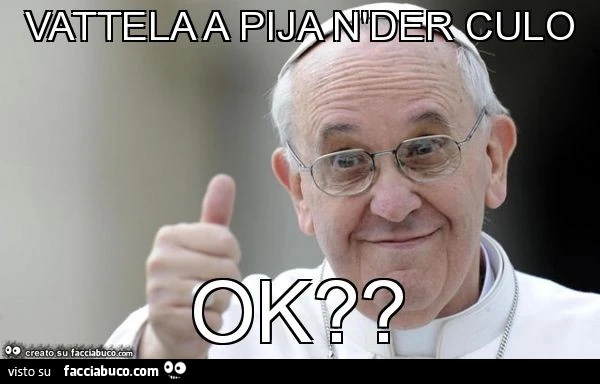Vattela a pija n'der culo ok?