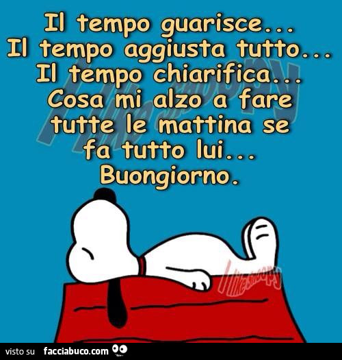 Il Tempo Guarisce… Il Tempo Aggiusta Tutto… Il Tempo Chiarifica… Cosa ...