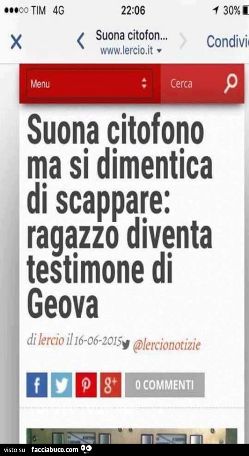 Suona citofono ma si dimentica di scappare: ragazzo diventa Testimone di Geova