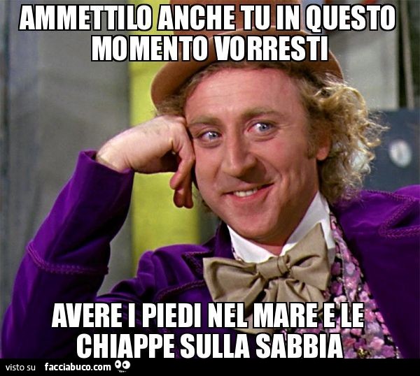 Ammettilo anche tu in questo momento vorresti avere i piedi nel mare e le chiappe sulla sabbia