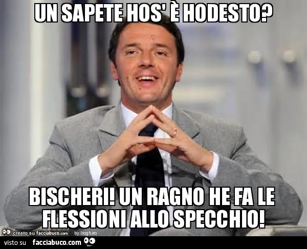 Un sapete hos' è hodesto? Bischeri! Un ragno he fa le flessioni allo specchio