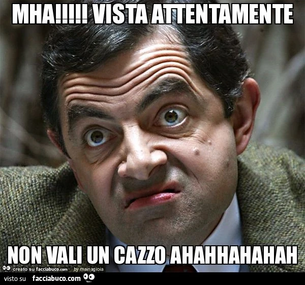 Mha! Vista attentamente non vali un cazzo ahahhahahah