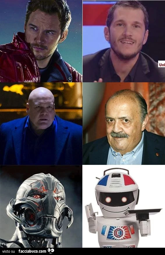 Personaggi della Marvel come Maurizio Costanzo, Emilio e