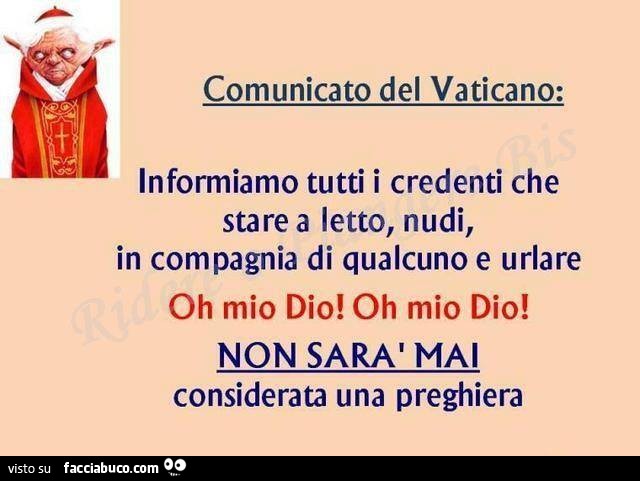 Comunicato del vaticano